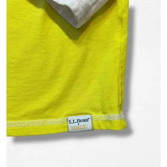 LL Bean x Peanuts Organic Long-Sleeve Baseball Tee, Size 14/16 - Picture 4 of 7